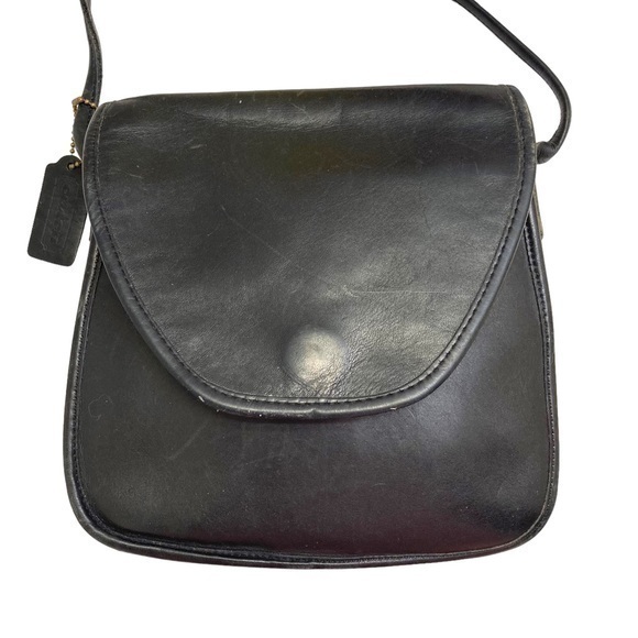 Coach ultra rare vintage black leatherLindsay bag no. 9888